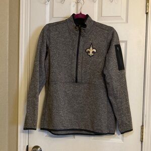 Antigua Black and Gray Women's Pullover SAINTS NFL